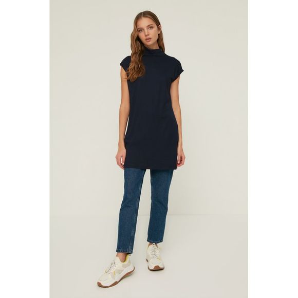 NWT Trendyol Tunic Navy blue Fitted - Picture 6 of 9